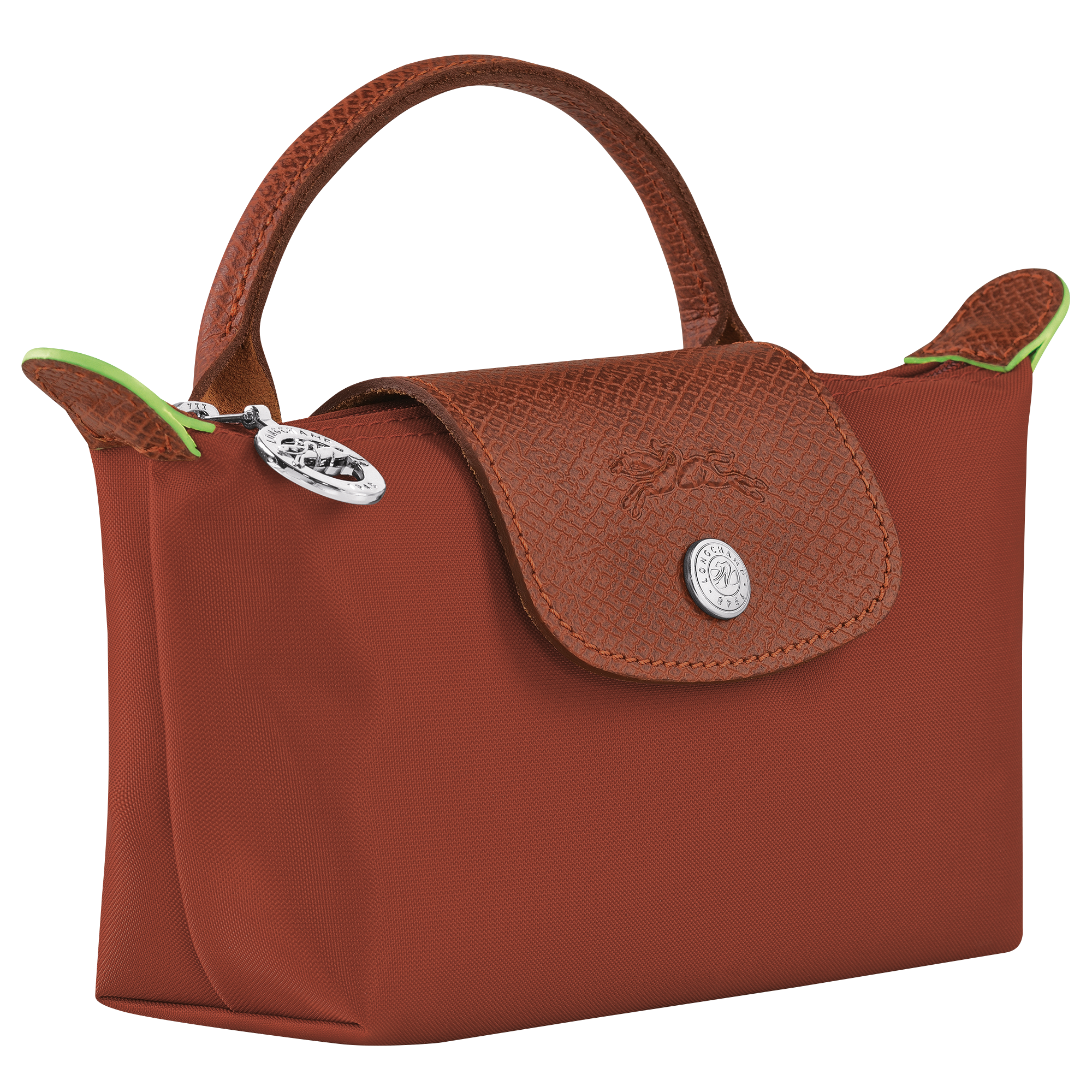 Pouch with handle, Chestnut - View 3 of
6 - zoom in Le Pliage Green Pouch with handle, Chestnut