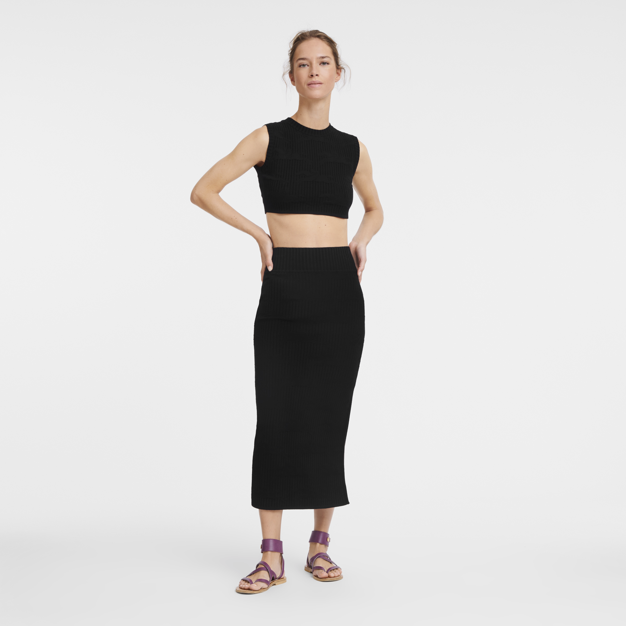 Midi skirt, Black - View 3 of
5 - zoom in null Midi skirt, Black