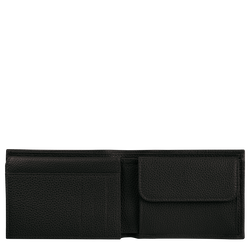 Le Foulonné Wallet , Black - Leather