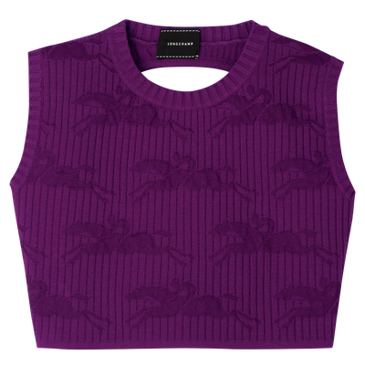 Sleeveless top , Violet - Knit
