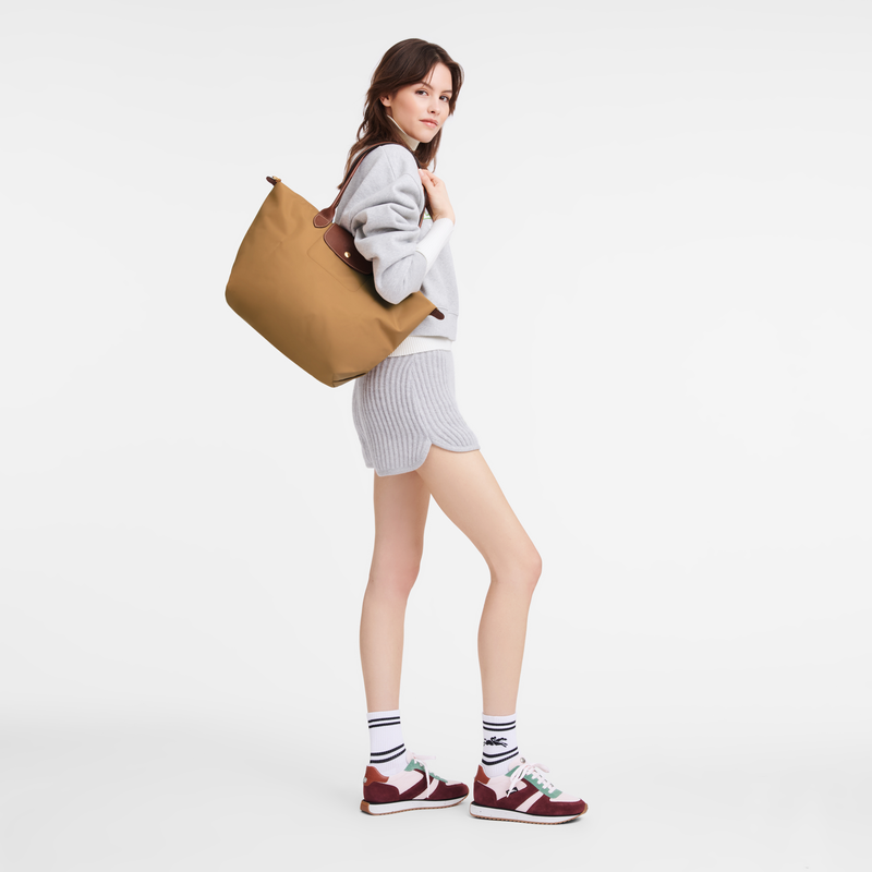Le Pliage Original L Tote bag , Fawn - Recycled canvas  - View 2 of  7