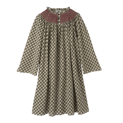Dress , Artichoke - Vichy jacquard