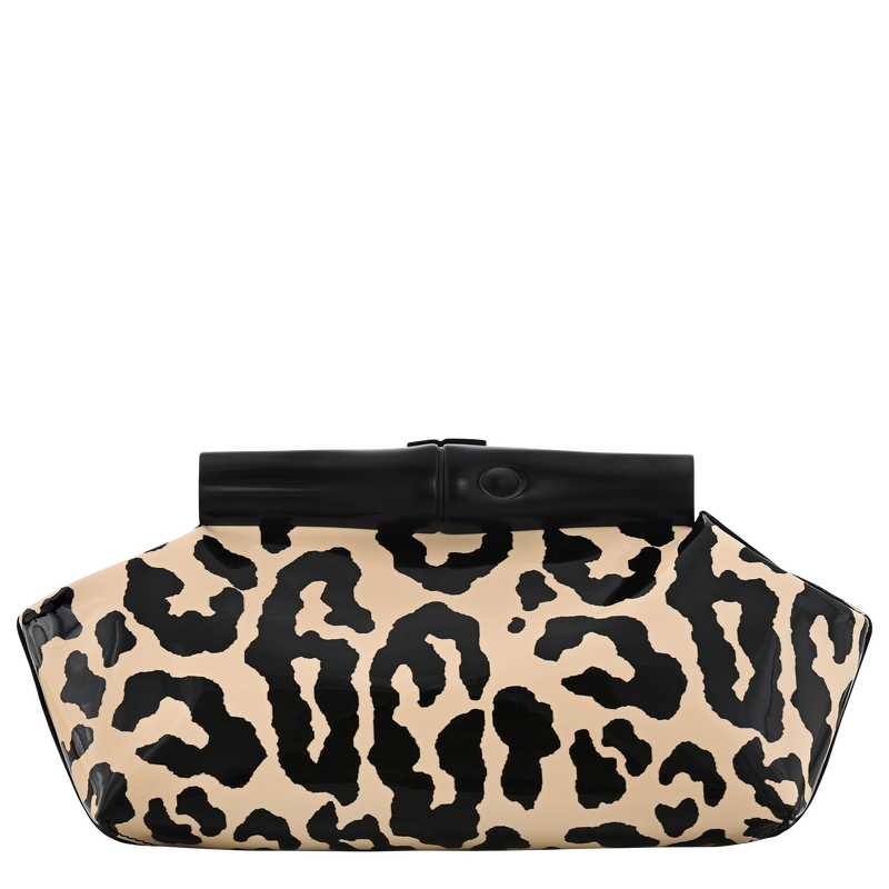 Le Roseau S Pouch , Black/Beige - Leather  - View 3 of  4