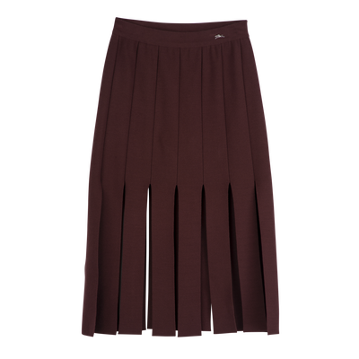 Midi skirt , Burgundy - Knit