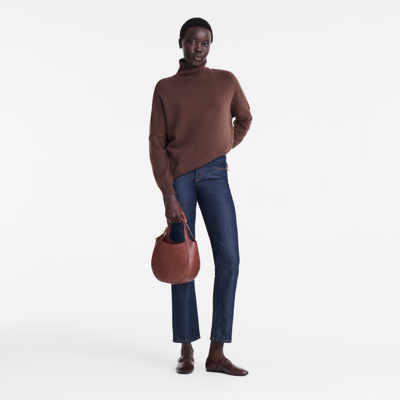 Le Foulonné S Handbag , Coffee - Leather  - View 2 of  7