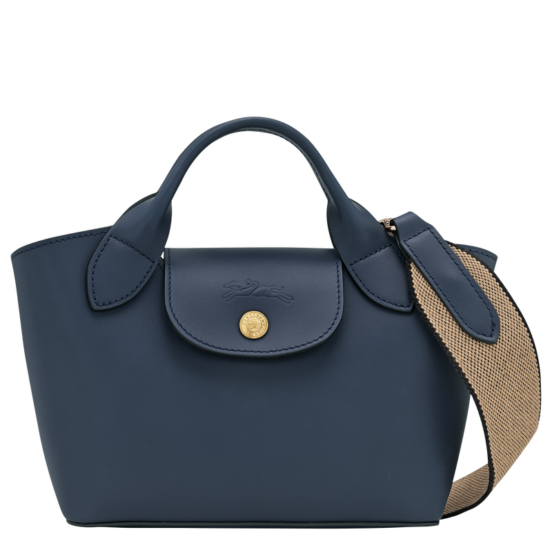 Épure XS Tote bag , Navy - Leather  - View 1 of  6