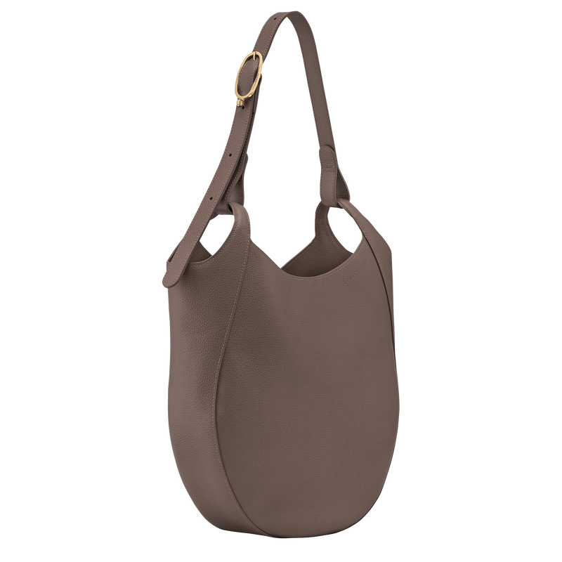 Le Foulonn&eacute; L Hobo bag , Taupe - Leather  - View 3 of  6