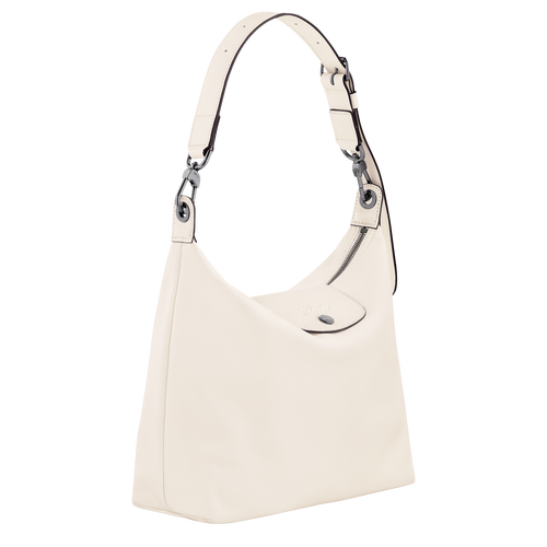 Le Pliage Xtra M Hobo bag , Ecru - Leather - View 3 of  6