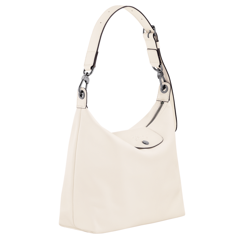 Le Pliage Xtra M Hobo bag , Ecru - Leather  - View 3 of  6