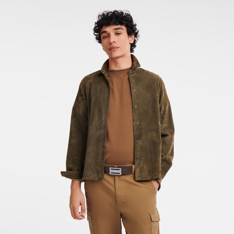 Delta Box Men's belt , Black/Mocha - Leather  - View 2 of  5