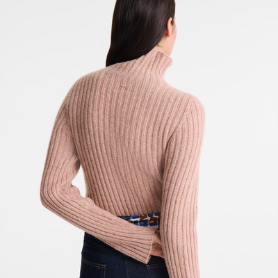 High neck sweater , Pink Tea - Knit