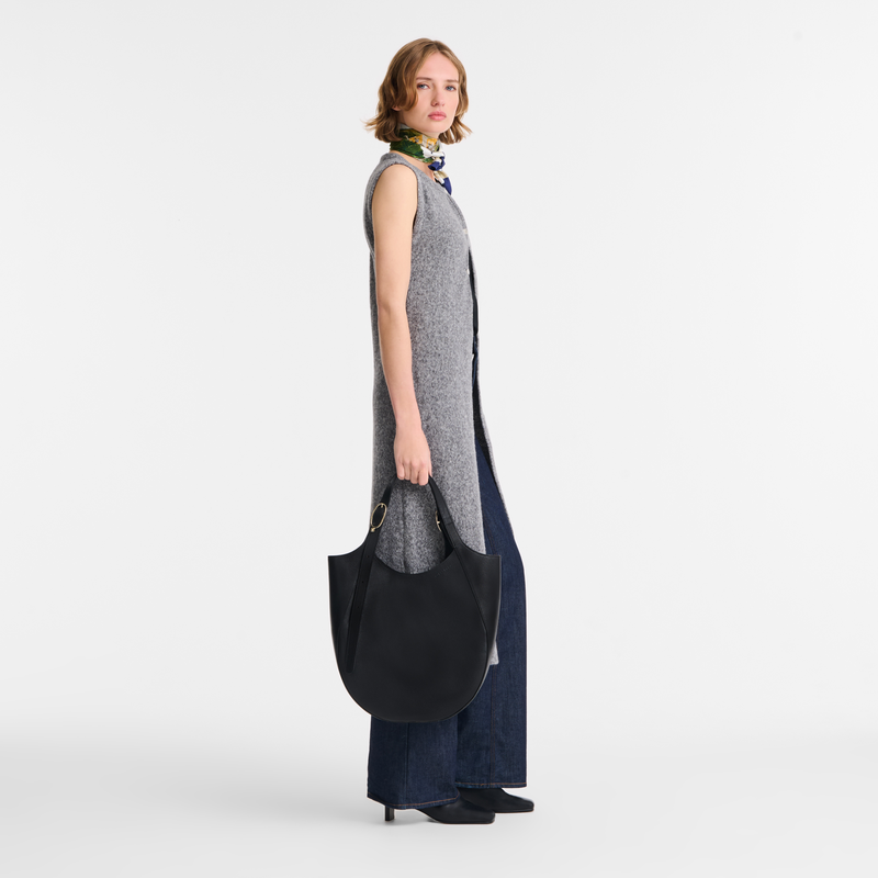 Le Foulonn&eacute; XL Tote bag , Black - Leather  - View 2 of  6