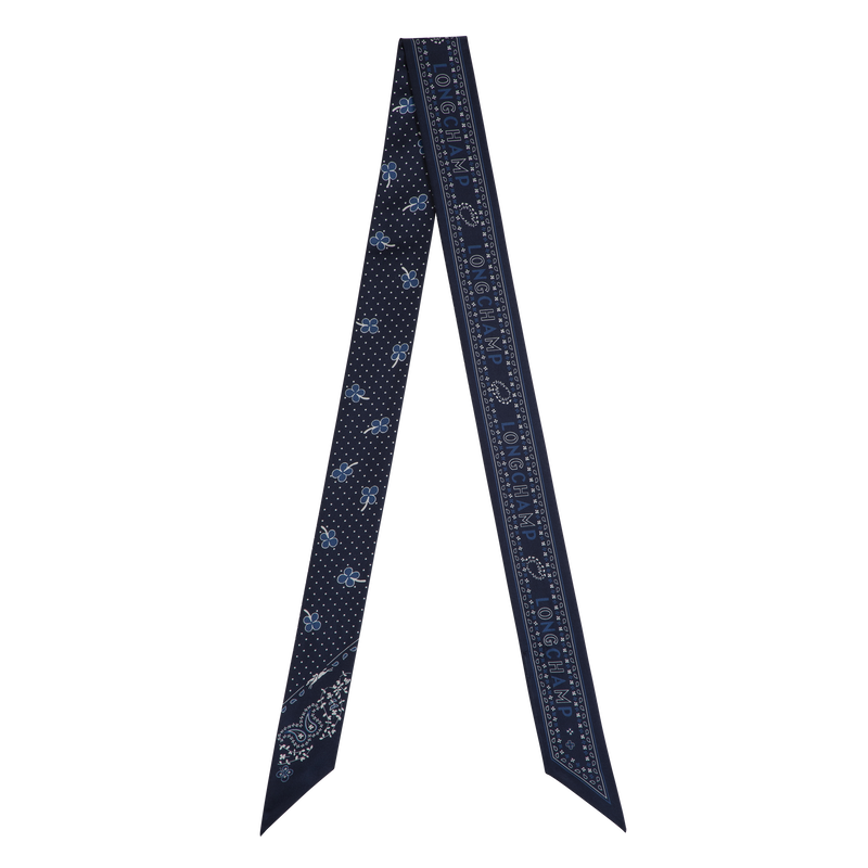 French Bandana Headband , Navy - Silk  - View 1 of  2