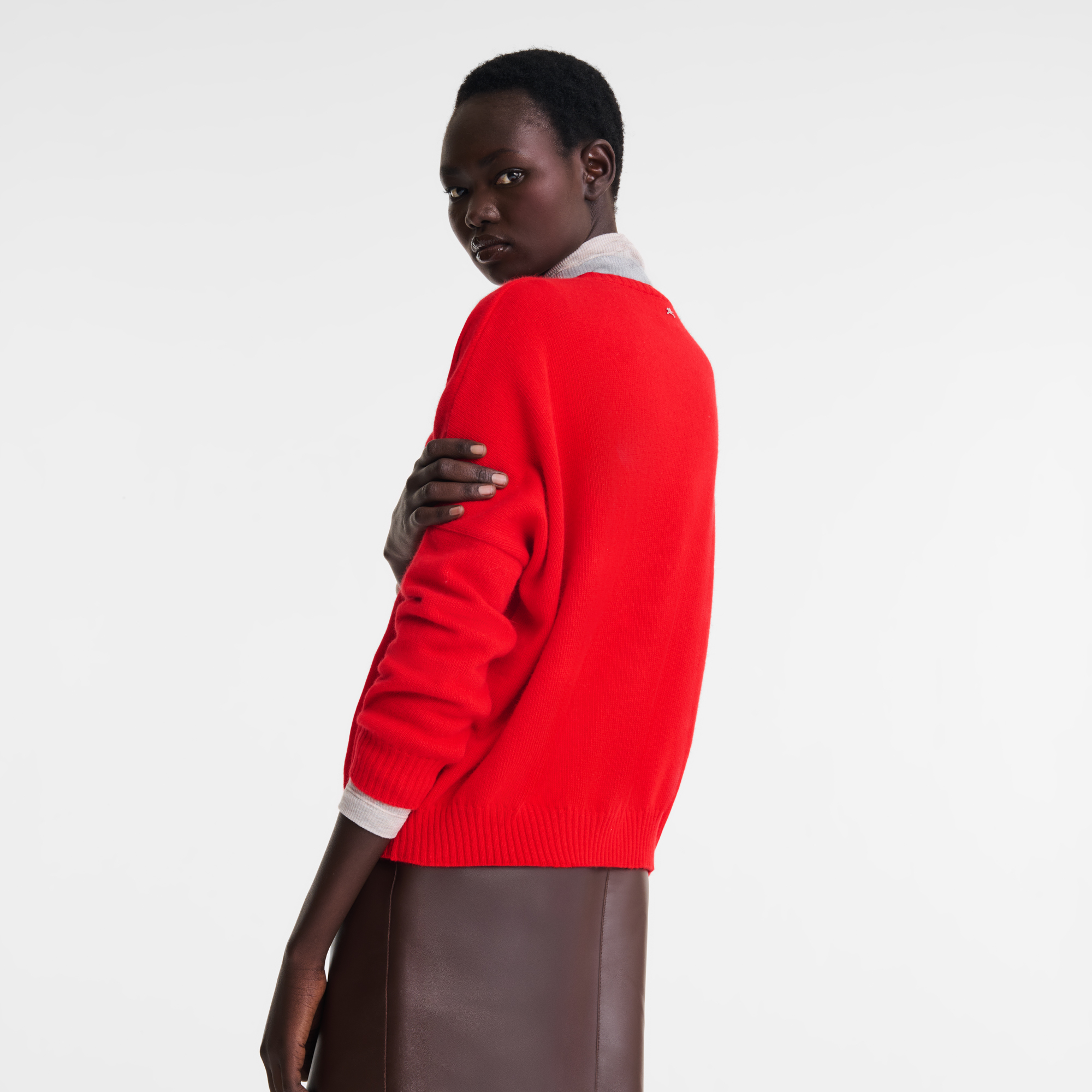 Sweater, Red/Navy - View 3 of
5 - zoom in null Sweater, Red/Navy