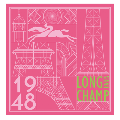 Eiffel Tower 1948 Silk scarf 50 , Pink - Silk