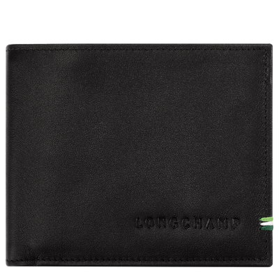 Longchamp sur Seine Wallet , Black - Leather