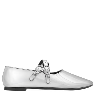 Le Foulonn&eacute; Ballerinas , Silver - Leather