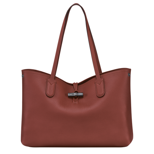 LONGCHAMP Le Pliage Women Sienna Red Top Handle Crossbody Strap Leather  Tote Bag