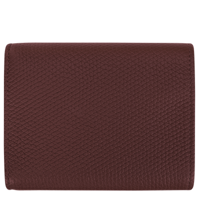 Le Roseau Compact wallet , Burgundy - Leather