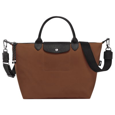 Le Pliage Energy L Handbag , Chocolate - Recycled canvas
