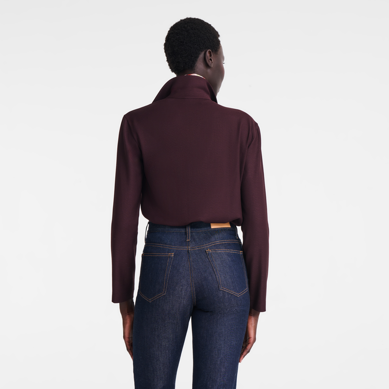 Shirt , Burgundy - Crepe  - View 3 of  4