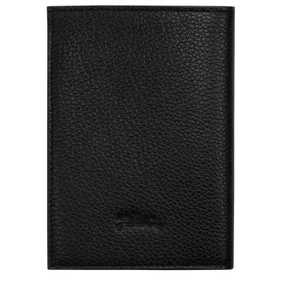 Le Foulonn&eacute; Passport cover , Black - Leather