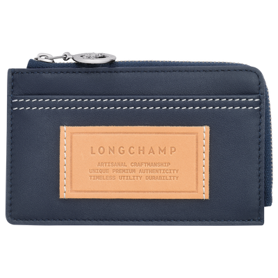Le Pliage Xtra Card holder , Navy - Leather