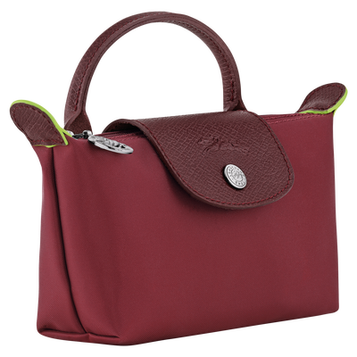 Le Pliage Green Pouch with handle, Pomegranate