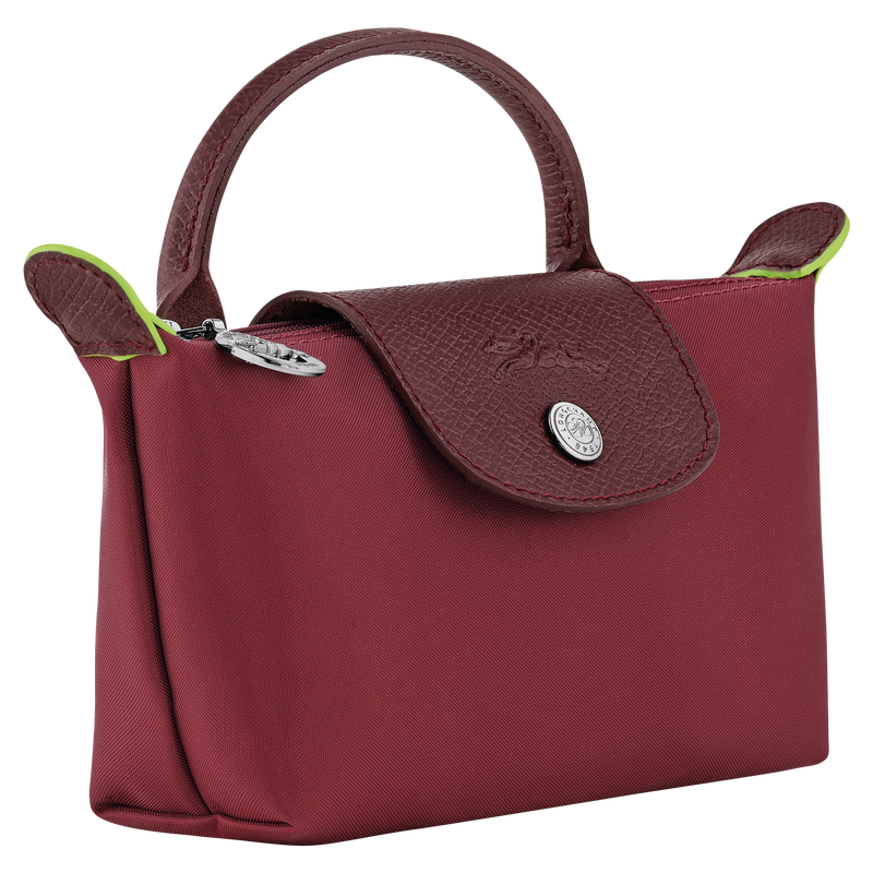 Le Pliage Green Pouch with handle , Pomegranate - Recycled canvas  - View 3 of  6