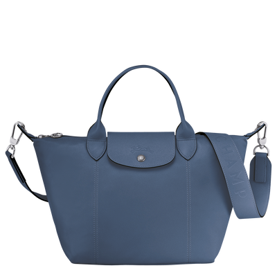 Le Pliage Cuir S Top handle bag Pilot Blue Leather Longchamp TH