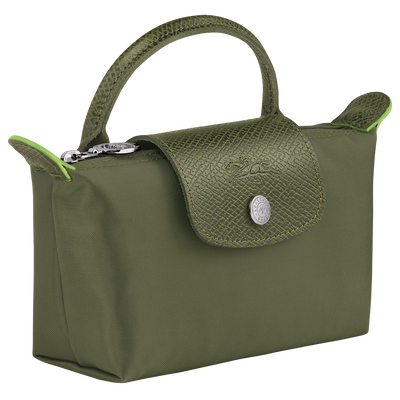 Pouch with handle, Forest - View 3 of  
    6 - zoom in Le Pliage Green Pouch with handle, Forest