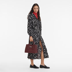 Roseau M Handbag , Plum - Leather