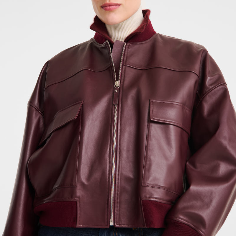 Jacket , Burgundy - Leather  - View 5 of  5