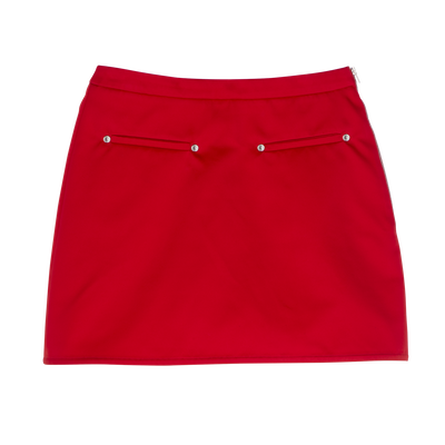 Skirt , Red - Techno satin
