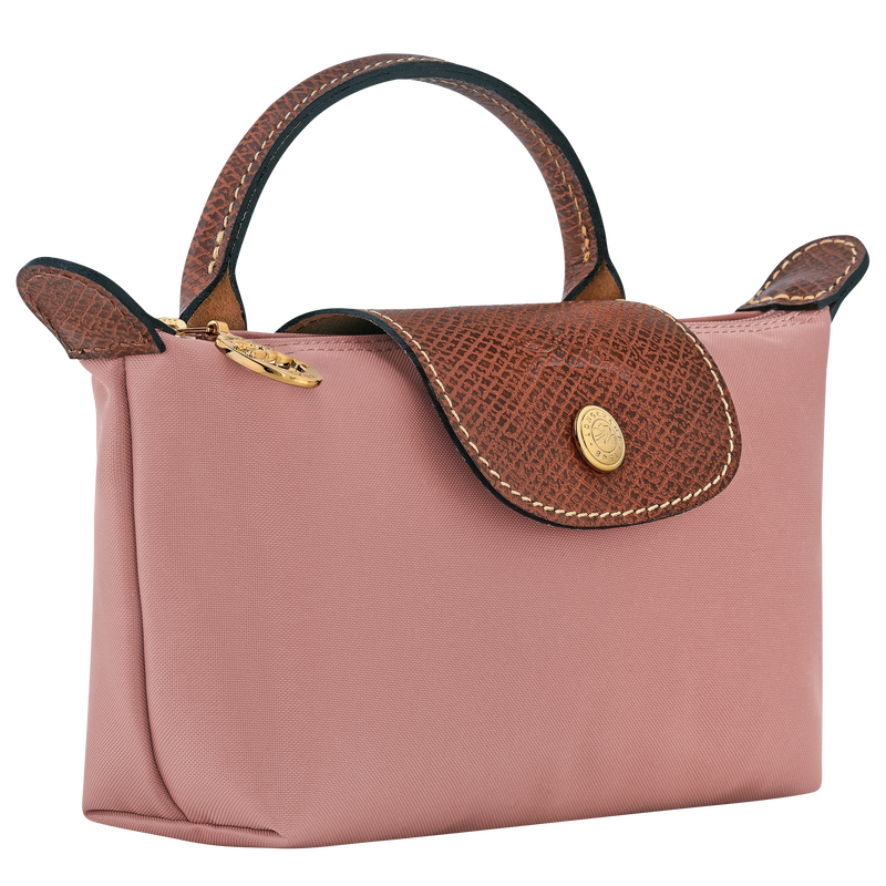Le Pliage Original Pouch with handle , Pink Tea - Recycled canvas  - View 3 of  6