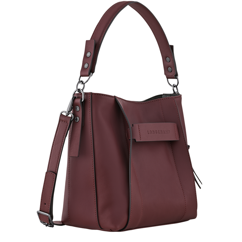 Longchamp 3D S Crossbody bag , Burgundy - Leather  - View 3 of  4