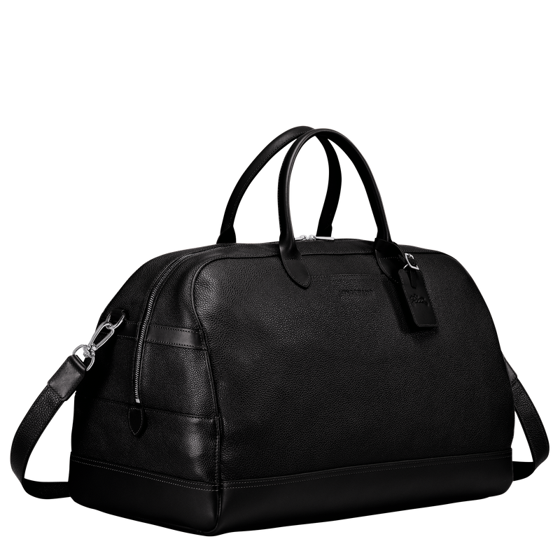 Le Foulonn&eacute; L Travel bag , Black - Leather  - View 3 of  4