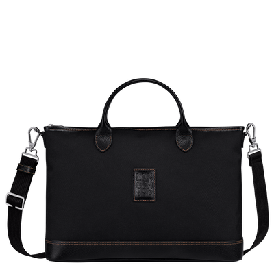 Boxford S Briefcase , Black - Recycled canvas
