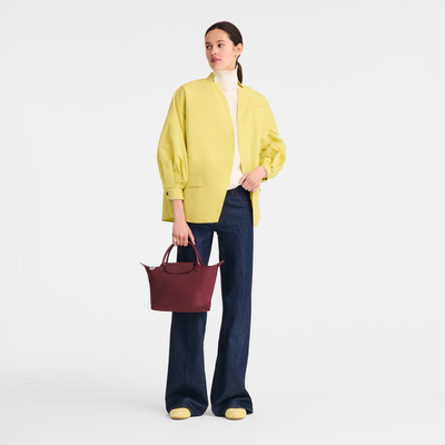 Le Pliage One S Handbag , Burgundy - Canvas
