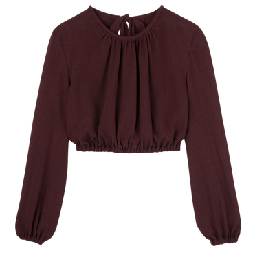 Top , Burgundy - Crepe jersey