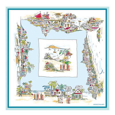 Vivement l'Et&eacute; Silk scarf 70 , Sky Blue - Silk