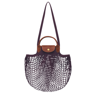 Le Pliage Filet L Mesh bag , Eggplant - Canvas