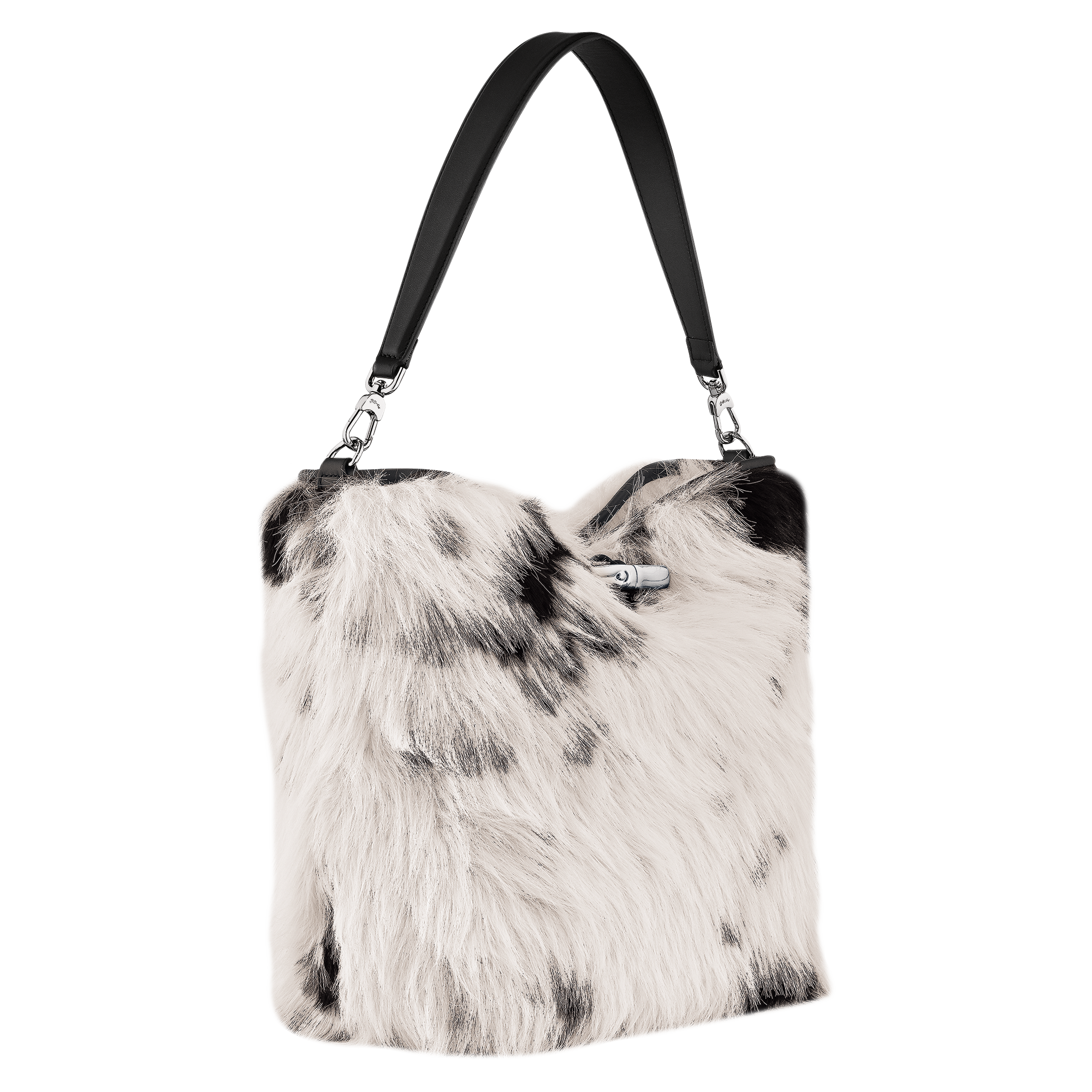 Hobo bag M, Black/White - View 3 of
4 - zoom in Le Roseau Hobo bag M, Black/White