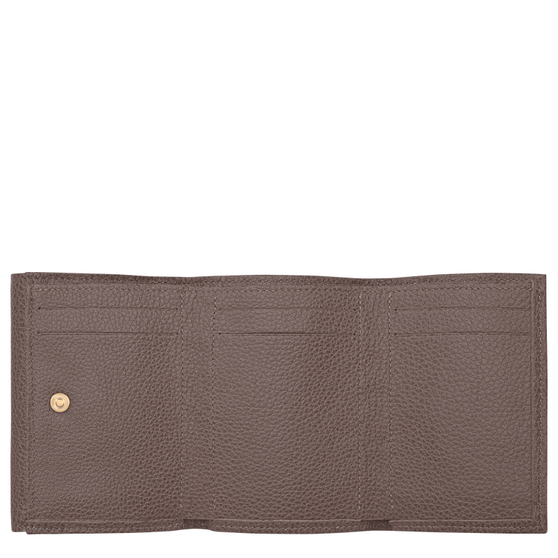 Le Foulonné Compact wallet , Taupe - Leather  - View 3 of  3