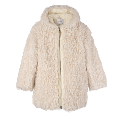 Coat , Ivory - Faux fur