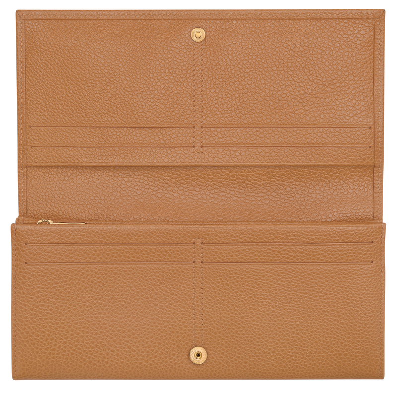 Le Foulonn&eacute; Long continental wallet , Pecan - Leather  - View 3 of  3