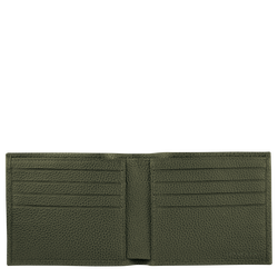 Le Foulonné Wallet , Khaki - Leather