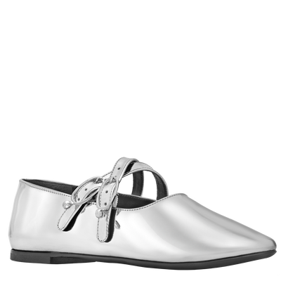 Le Foulonn&eacute; Ballerinas , Silver - Leather