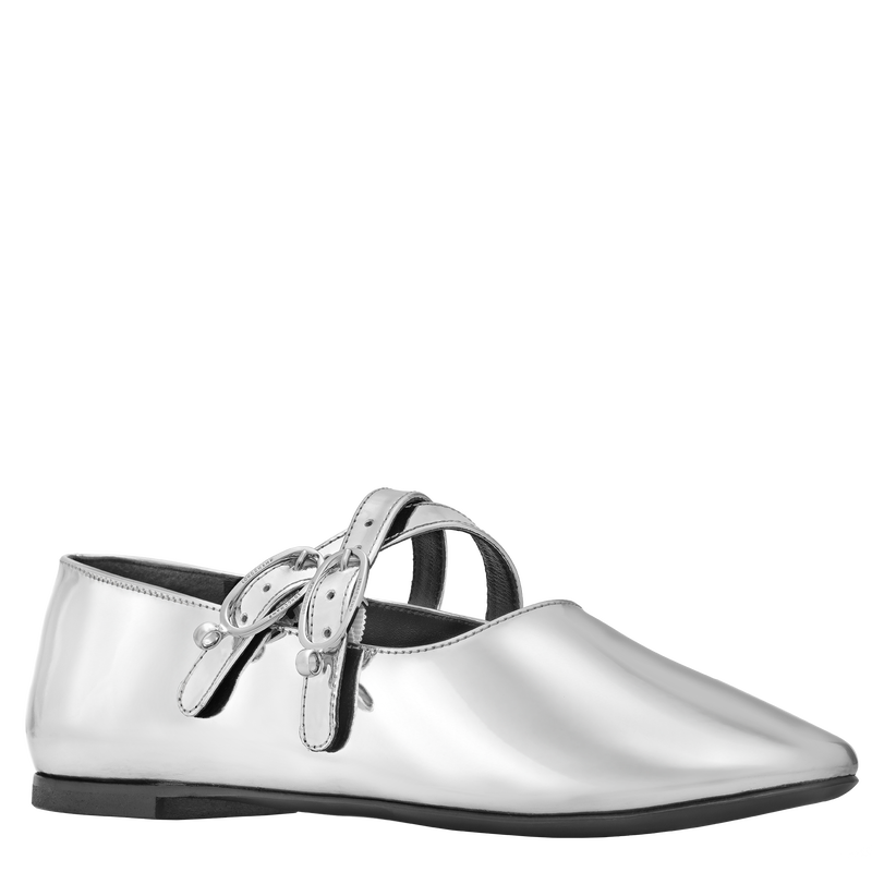 Le Foulonn&eacute; Ballerinas , Silver - Leather  - View 2 of  4