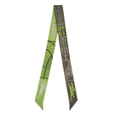 Eiffel Tower 1948 Headband , Artichoke - Silk